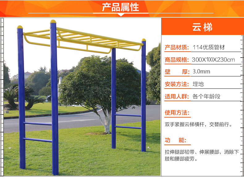 广场健身器材 户外小区公园社区老年人室外体育健身路径天梯云梯示例图5