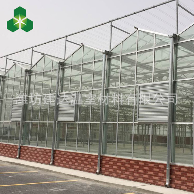 潍坊建达温室 高品质玻璃大棚设计 安装玻璃温室造价  连体玻璃温室 玻璃大棚基地
