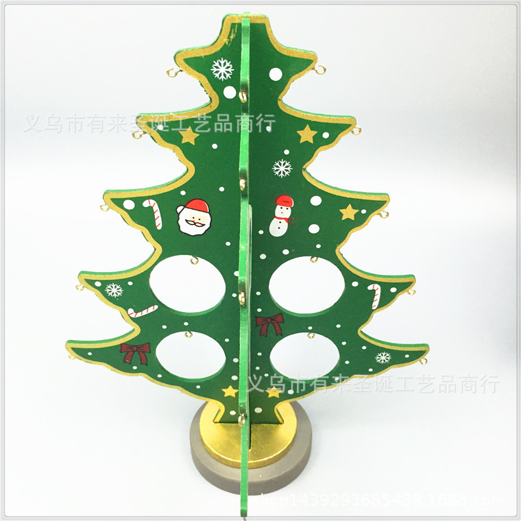 圣诞用品 30cm圣诞木树 手绘木制品 圣诞节装饰 圣诞摆件示例图13