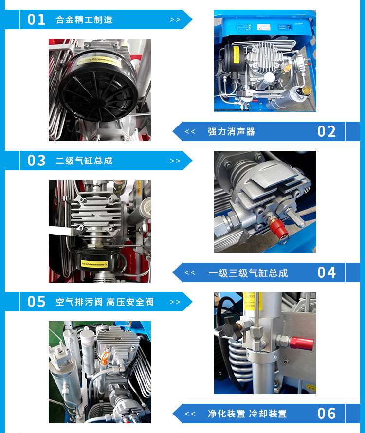 消防潜水检测阀门压力表高压泵空呼气瓶打气机高压压缩机充气泵示例图7