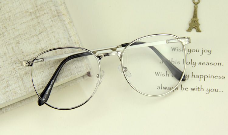 1603原宿全金属圆形复古眼镜框 潮男女款超轻平光镜 可配近视镜示例图24