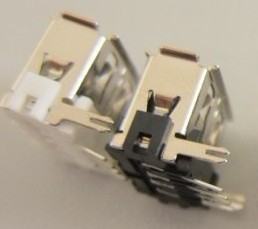 10.0mm短体USB AF 90度 后两脚USB 有卷边 DIP 蟹脚示例图1