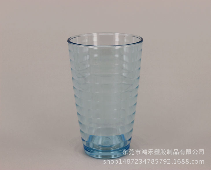 东莞厂家直销12oz塑料透明螺纹冷饮杯果汁饮料杯PS食品级塑胶杯示例图1