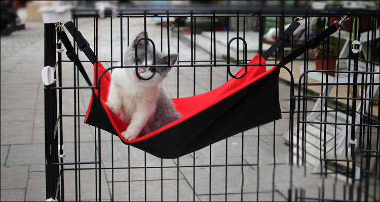 厂家直销宠物可洗猫床猫垫 仓鼠龙猫铁笼吊床春夏清凉透气批发示例图7