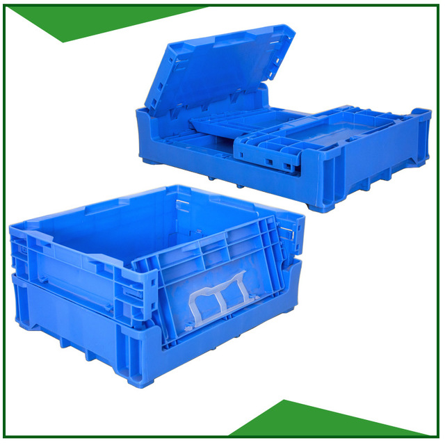 苏州迅盛厂家定制折叠塑料周转箱带卡夹塑料物流箱折叠式塑料折叠周转箱