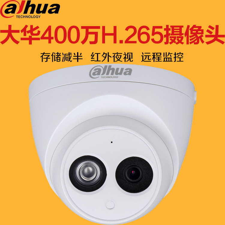 大华400万红外半球网络摄像机H.265内置音频摄像头 4436C-A Dahua/大华