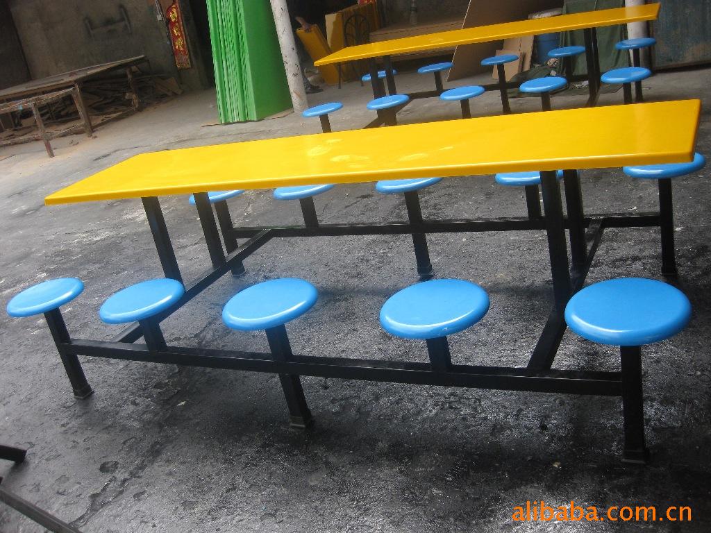 四人餐桌椅 快餐店小吃店公司员工共厂工人食堂组合餐桌椅示例图8
