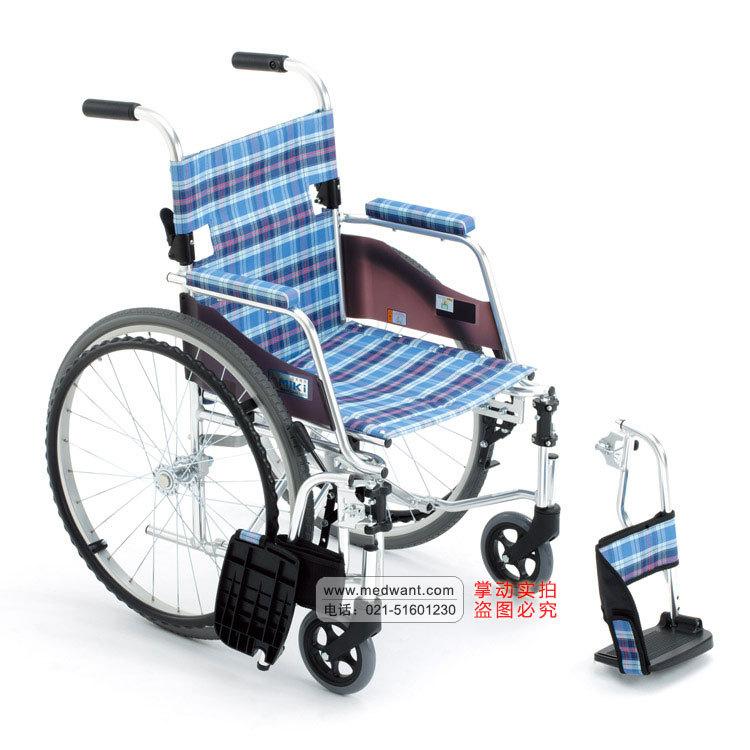 批发MiKi三贵轮椅MOCSW-43J 轻便折叠 时尚老人残疾人代步车示例图1