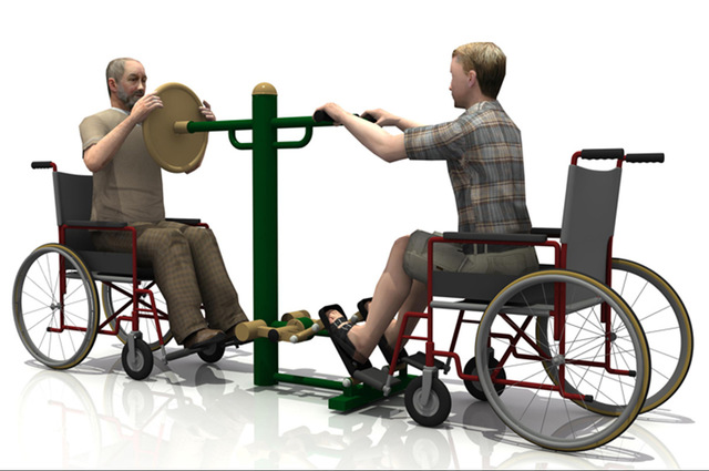 通奥专业加工销售残疾人运动户外健身器材压脚臂力器生产厂家