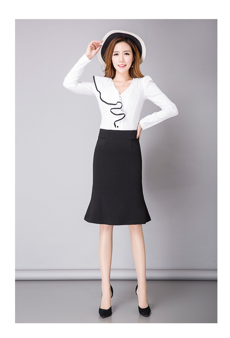 厂家批发2018春季新款女装一件代发韩版雪纺半身裙纯色包臀鱼尾裙示例图31