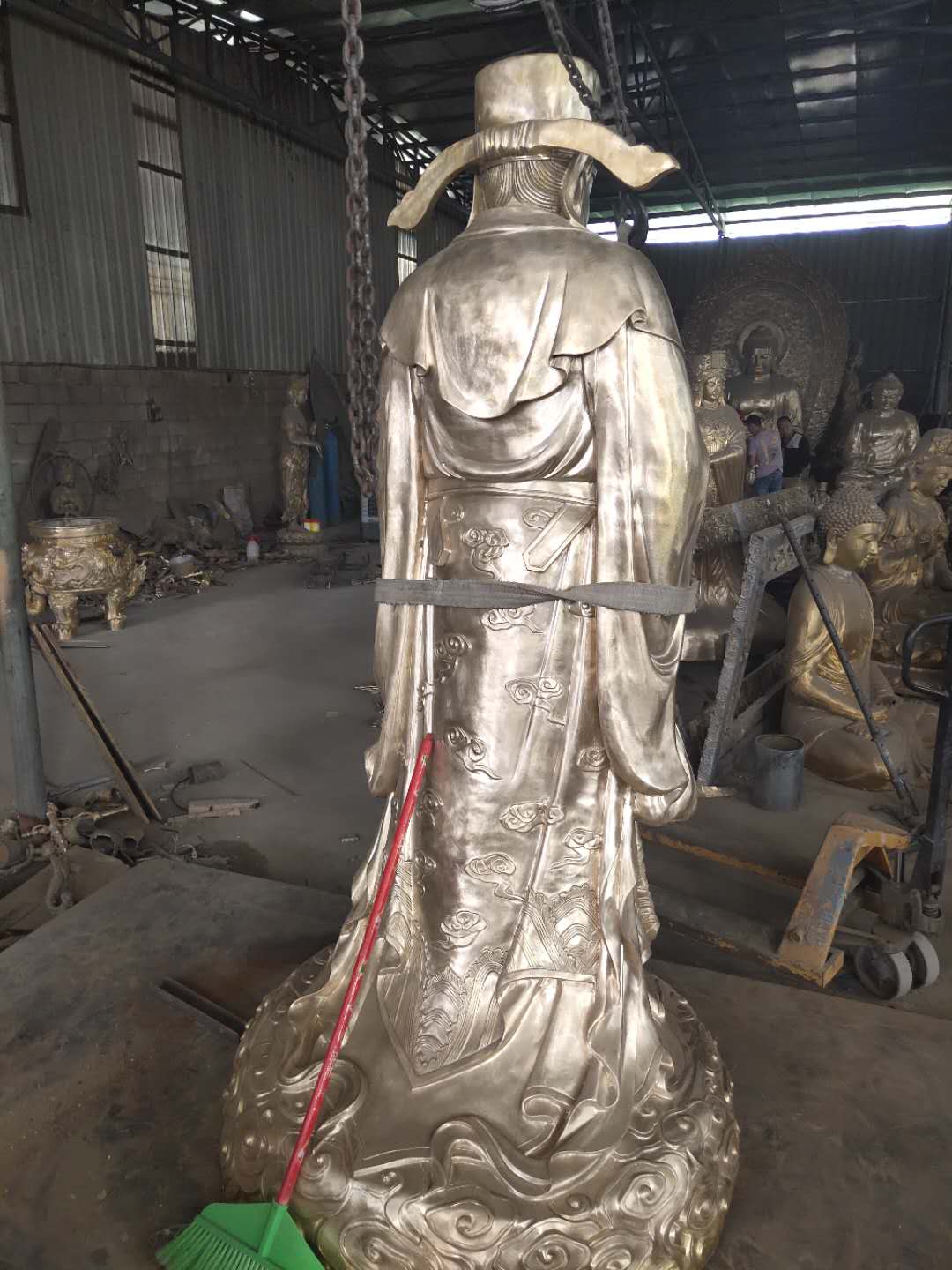 神像 温州慈宏法器供应黑白无常神像 玻璃钢贴金道家神像 木雕王灵官神像