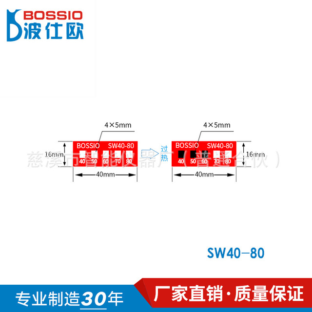 波仕欧SW40-80组合式测温纸 变色示温贴片 感温贴纸 温度试纸 防水 厂家直销