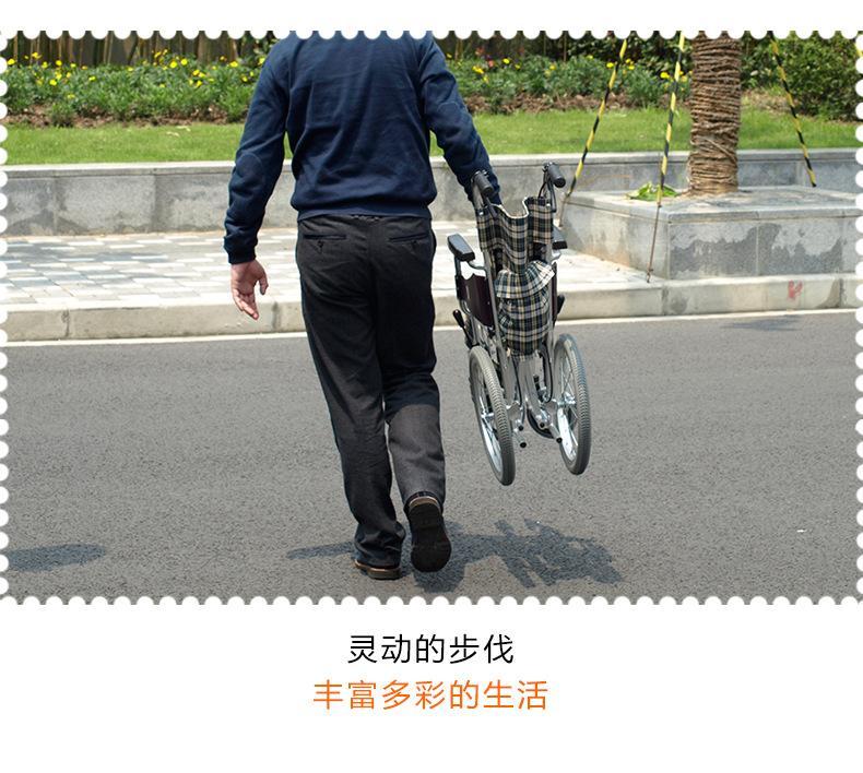 批发MiKi三贵轮椅MOCC-43L 轻便折叠 免充气老人残疾人代步车特价示例图21