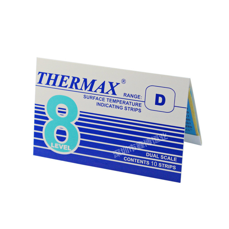 8格D 英国THERMAX温度测试纸 英国TM温度美板温纸  160-199摄氏度示例图1