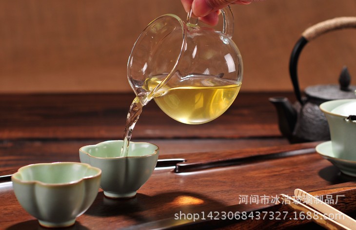 生产批发手工耐热玻璃公道杯 透明玻璃公杯 功夫茶具茶壶250ml示例图4