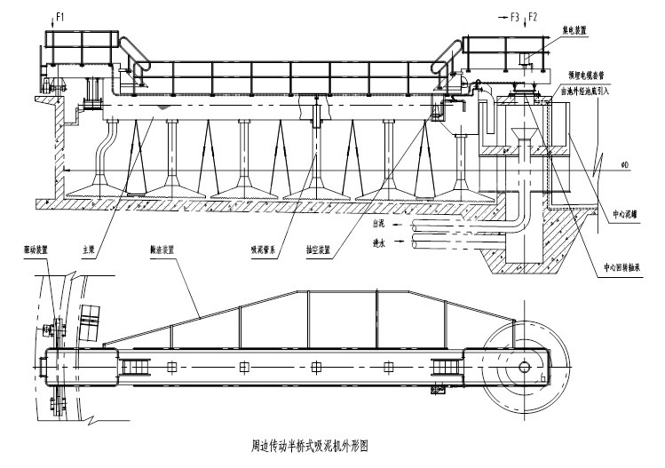 如克厂家ZBXN型半桥式周边传动刮吸泥机安装现场图示例图12