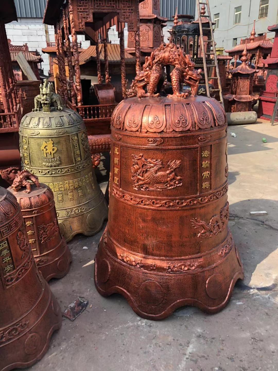 铁钟温州汇缘法器厂生产铸造铸铁铁钟 祠堂铁钟 喇叭形铁钟