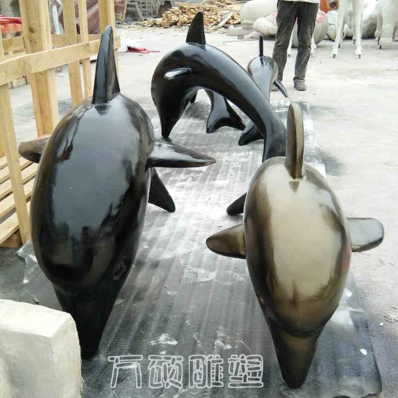 定制玻璃钢仿真海豚动物雕塑 海洋世界水族馆水上乐园主题造型示例图6