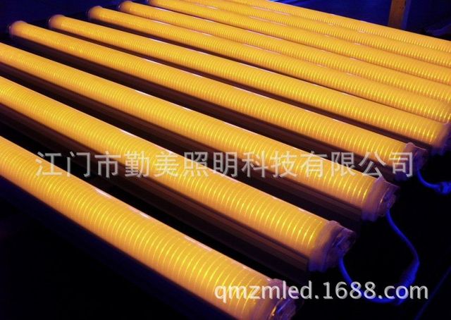 防水LED单黄色护栏管/12W纯黄光LED轮廓灯/晶元芯片护栏管