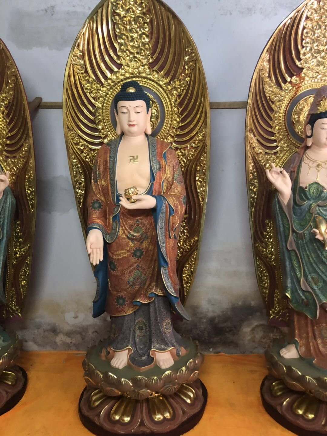佛像 苍南汇缘佛像供应树脂西方三圣菩萨 西方三圣菩萨 玻璃钢西方三圣佛像