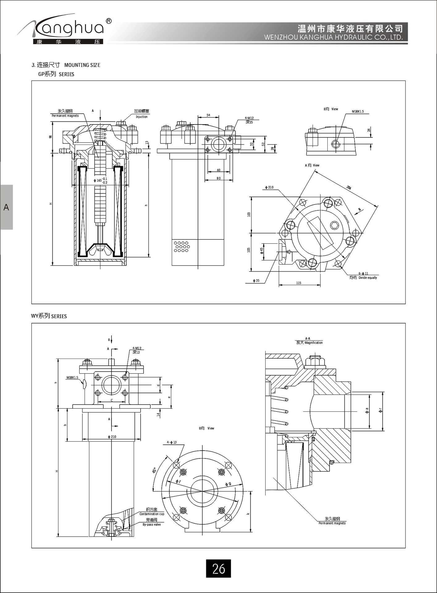 供应滤油器 WY-A300×10 20 30QY/C ，磁性回油过滤器示例图2