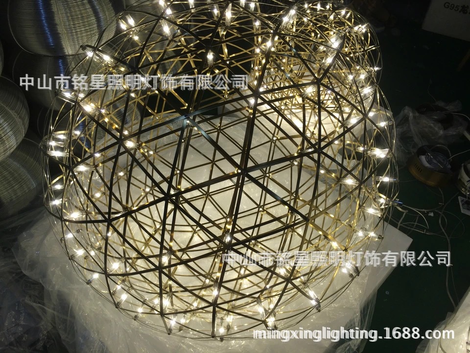 LED吊灯创意火花球餐吊灯艺术餐厅球形灯款酒店宴会厅吊灯具厂家示例图11