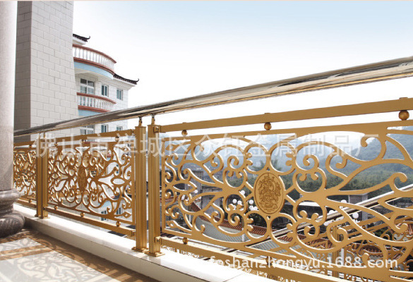 众珏经典铝艺铜艺楼梯护栏 K金 青古铜整体护栏定做加工