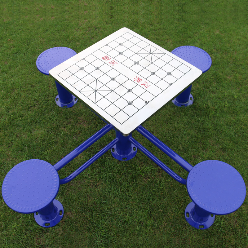 户外健身器材室外小区公园广场老年人不锈钢树脂面象棋桌棋盘桌示例图4