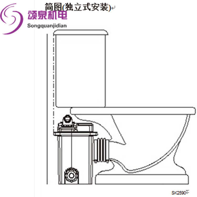 美国卓勒污水提升器202马桶泵地下室污水提升器台盆淋浴房排水示例图4