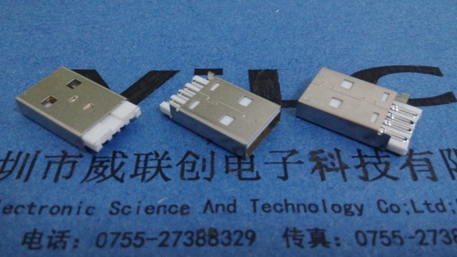 A公短体焊线式USB普通AM USB短体焊线式插头焊线式USB公头图片
