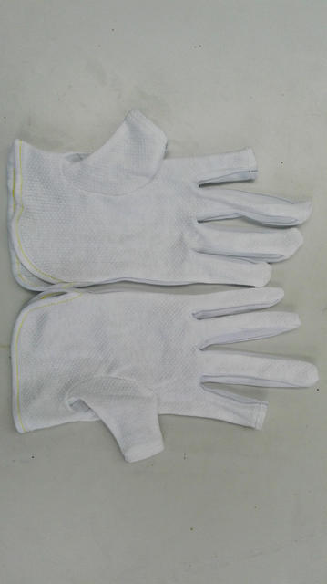 供应高品质  防静电棉毛点塑  防滑  断指手套