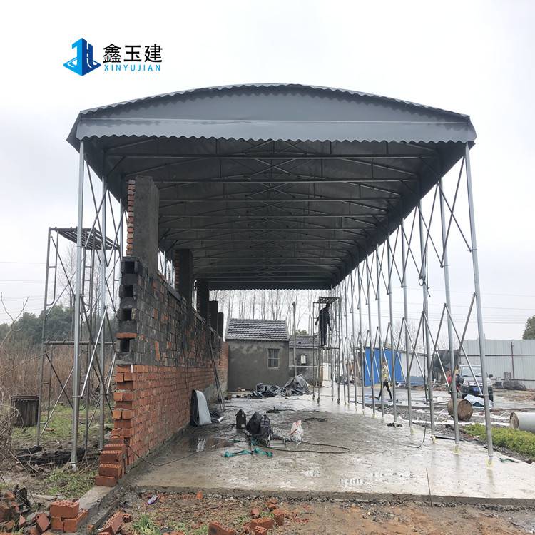 自动收缩雨棚 轨道电动雨棚 大型仓库雨棚附近厂家-北京