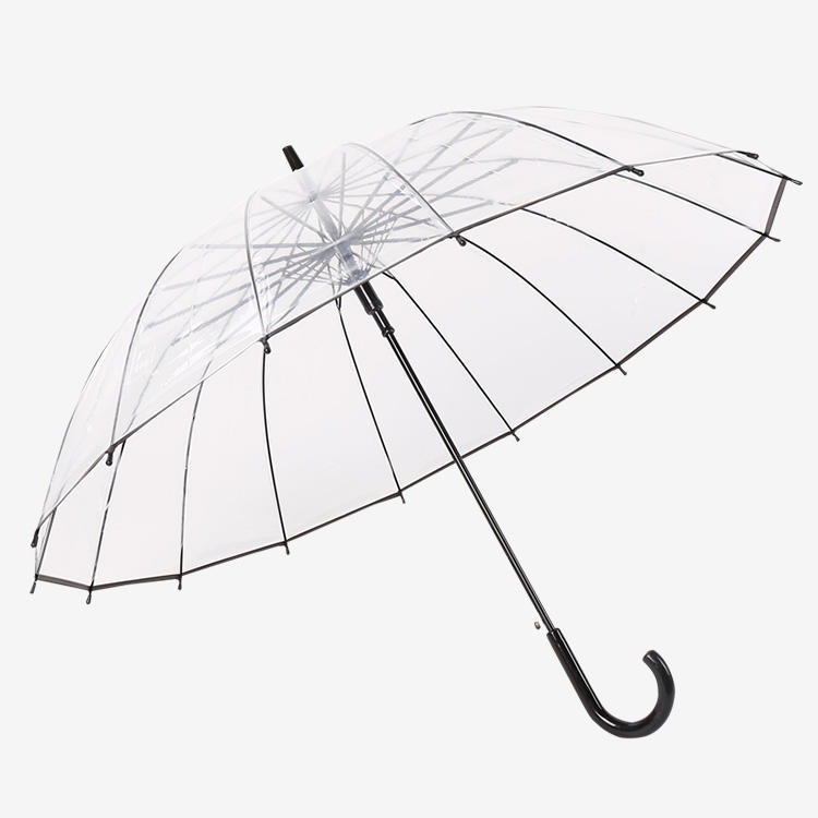 透明雨伞定制印logo长柄广告伞创意自动晴雨伞  100把起订  只定制不零售