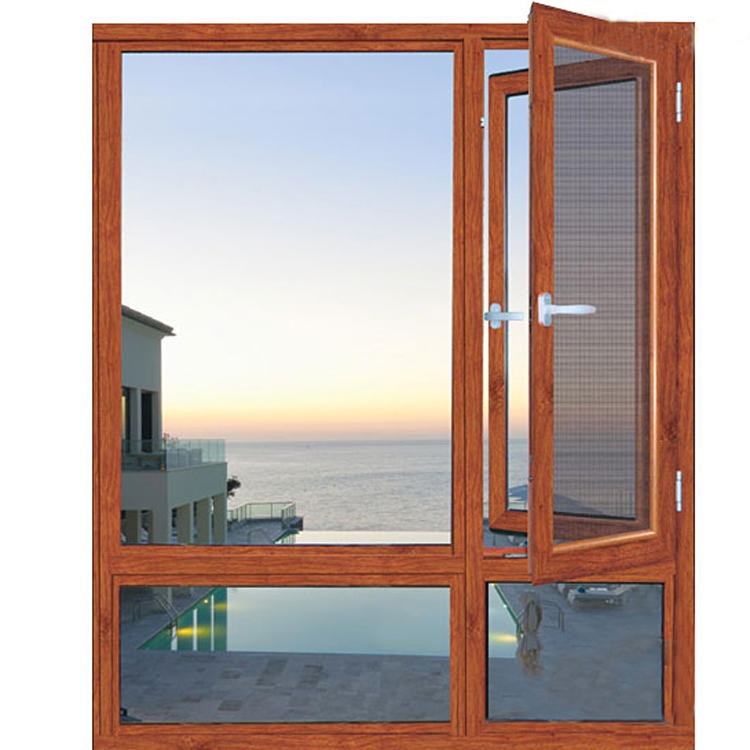 钢化中空玻璃门窗 连体包边平开窗 莜歌铝合金门窗定做 窄门窗厂家定制