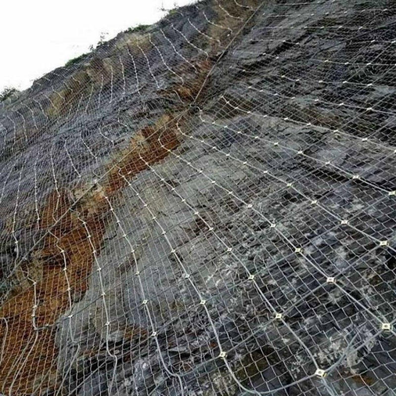 石质山体专用边坡防护网 钢丝绳双层主动防护网 生态绿化山体挂钢丝网