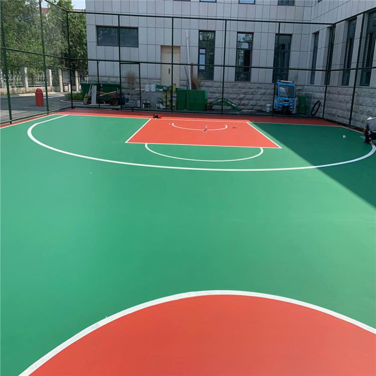 奥美佳 塑胶篮球场建造 篮球场地施工报价 硅pu篮球场施工