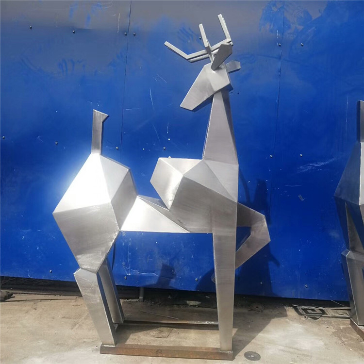 唐韵园林 不锈钢鹿雕 园林鹿雕塑制作 供应定做