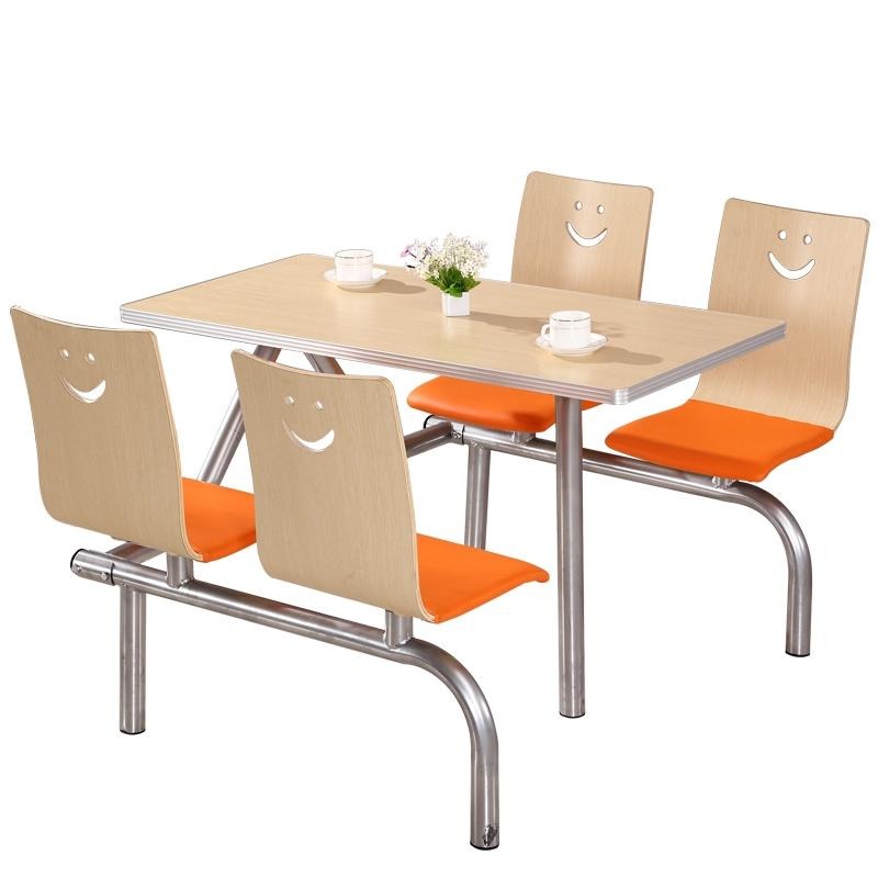 三亚食堂餐桌椅样式优雅 舒适4人连体餐桌椅 尚邑家具STCZY-00062