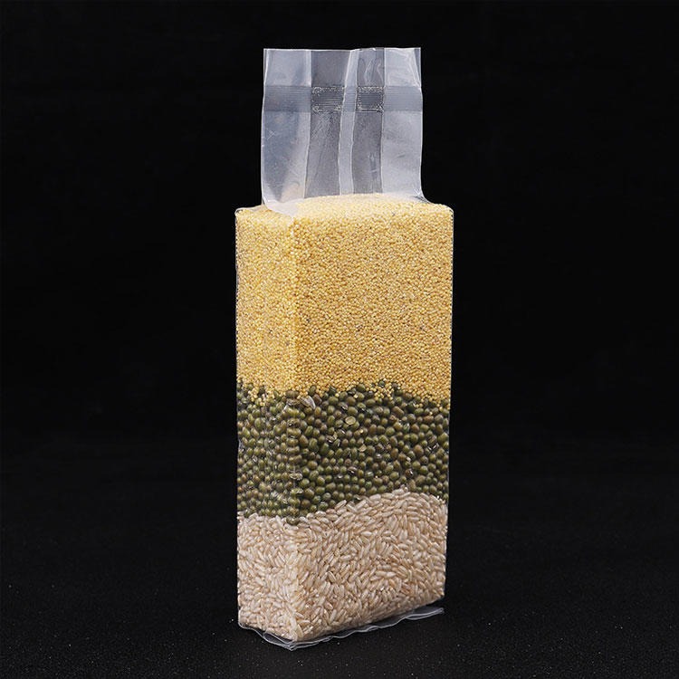 龙硕包装厂家直供豆类菌类杂粮袋米砖袋定做透明真空袋大米食品包装袋