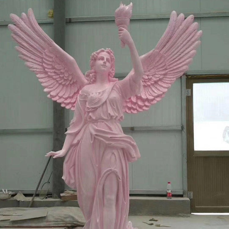 希腊女神雕塑 带翅膀天使雕像 小区地产天使雕塑 博安厂家图片