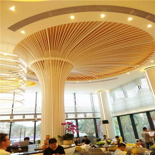 餐厅装饰弧形铝方通吊顶 波浪造型铝方通天花