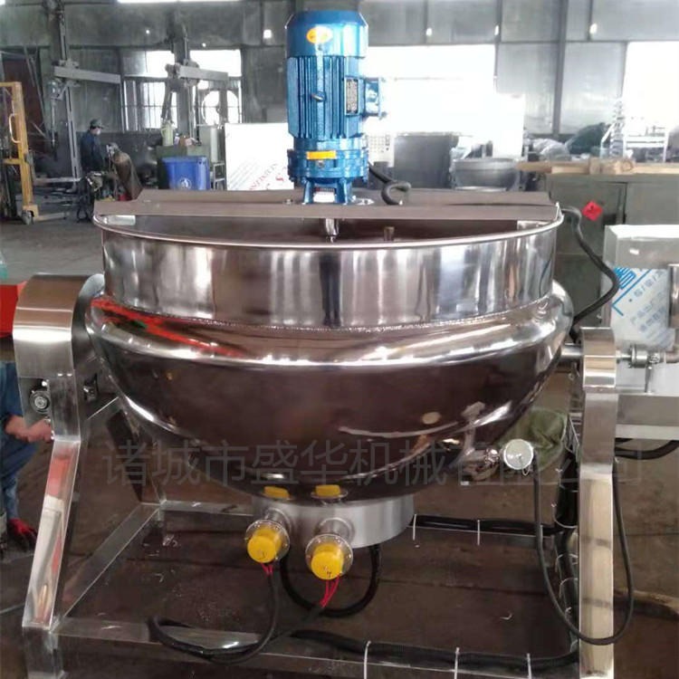 厂家直销电加热不锈钢蒸煮锅 豌豆凉粉熬制机器 可倾式斜煮锅