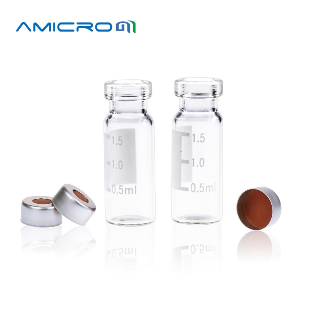 Amicrom 2ML样品瓶透明耐强酸强碱11MM钳口瓶小顶空瓶2ml透明不带刻度100只图片