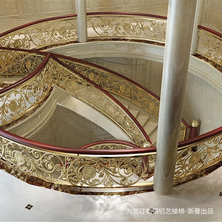 仪征镀金纯铜艺楼梯扶手的独到设计，打造温馨新中式的家