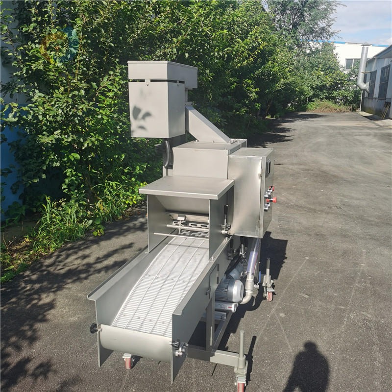 鸡柳肉条裹糠机 自动化生产线雪花鸡柳上面包糠机设备 源头厂家推荐