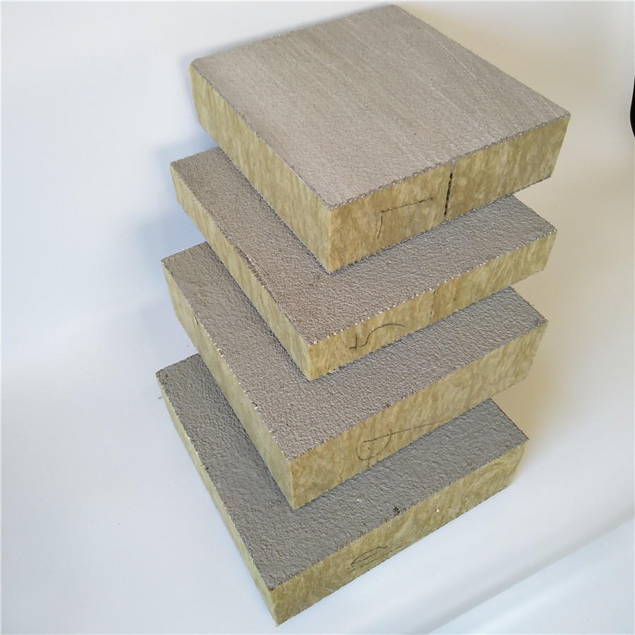 聚氨酯砂浆岩棉板，专业加工水泥抹面岩棉板，40厚防火岩棉复合板
