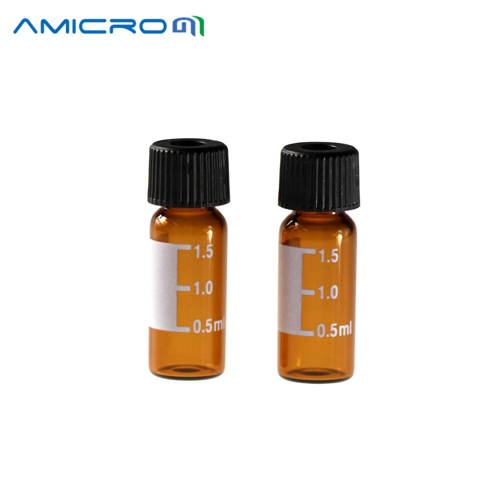 Amicrom实验室配件自动进样器棕色进样小瓶2mL螺纹口色谱样品瓶10-425玻璃试剂瓶图片