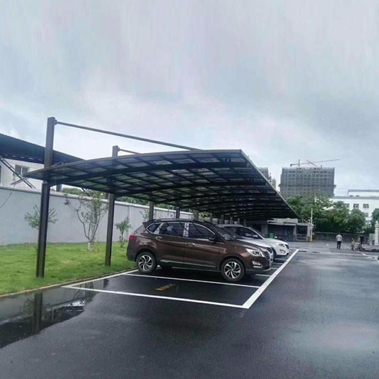公共停车场车棚 小区铝合金车棚 铝合金车棚  铝合金耐力板车棚 外形美观