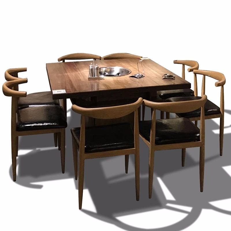 谭血鸭重庆快餐桌椅 员工食堂餐桌椅 沙发卡座桌椅尚邑家具ST-00208