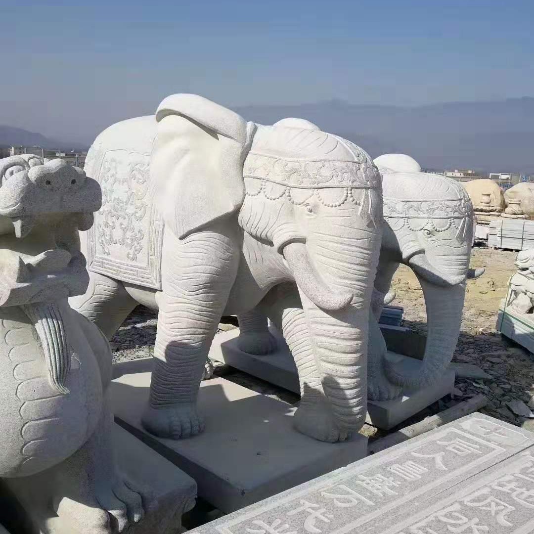 青石石雕大象 汉白玉石雕大象一对 富祥 出售风水石大象 吉祥如意石象石雕大象图片